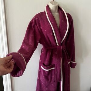 Vintage charter club fleece Nordic snowflake robe 4